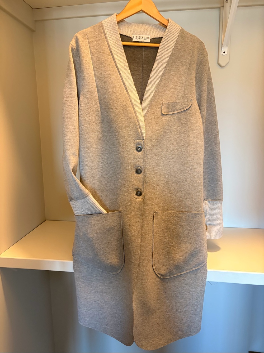 Rebecca king grey Longline Cardigan Coat